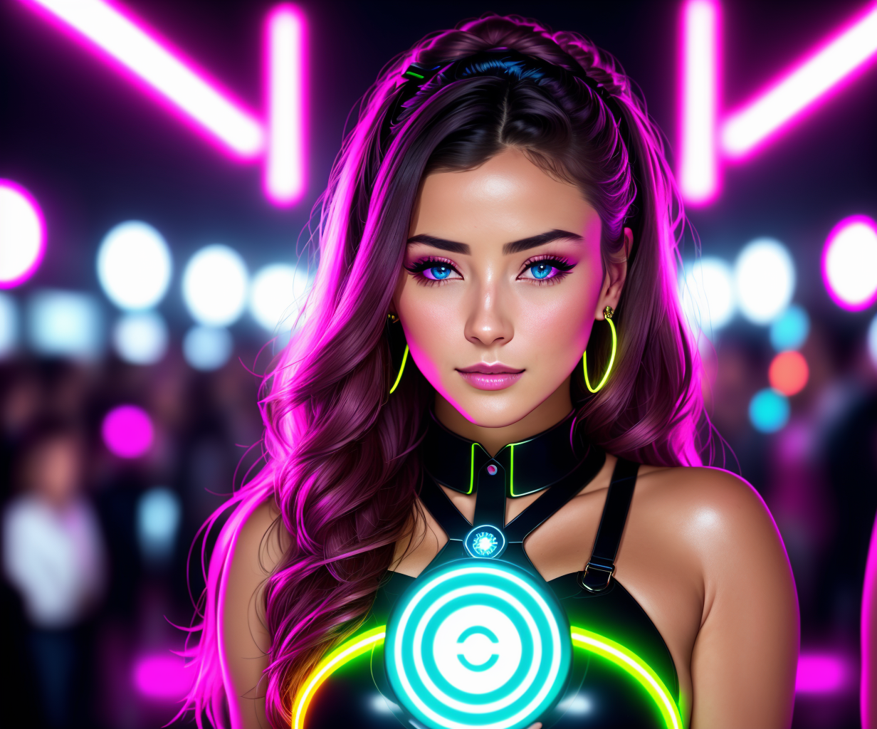 02962-3108889884-Masterpiece, 4K, HQ, , Neon Babe, looking at the viewer, symmetric, centered, looking at her smartphone amidst a crowd.png